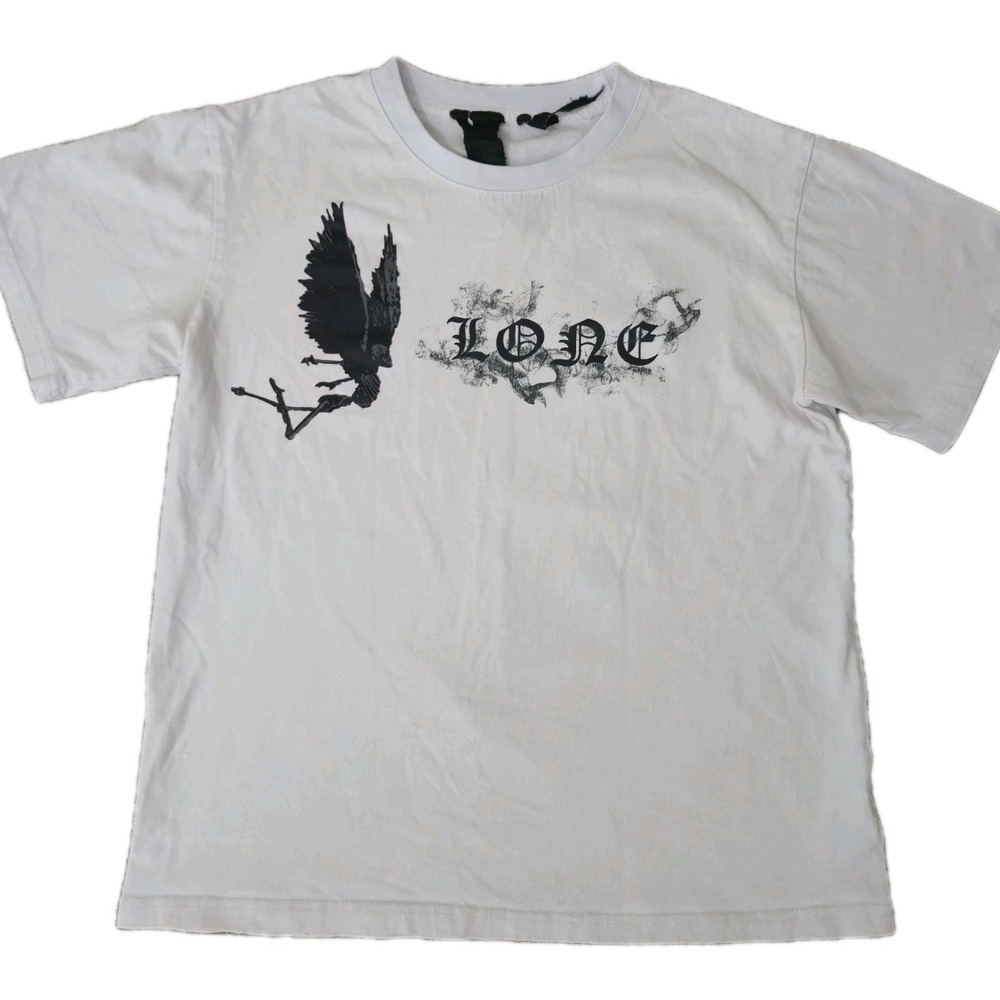 Vlone T Shirt Angel No Smoke Devil White Big Logo Streetwear Rap Luxury M